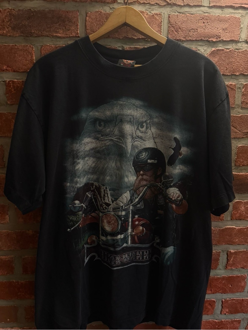 Men's Rock Eagle Biker Graphic Short Sleeve Tee